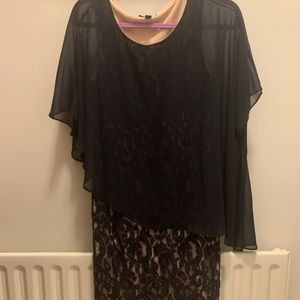 Women’s lace dress with built in sheer wrap